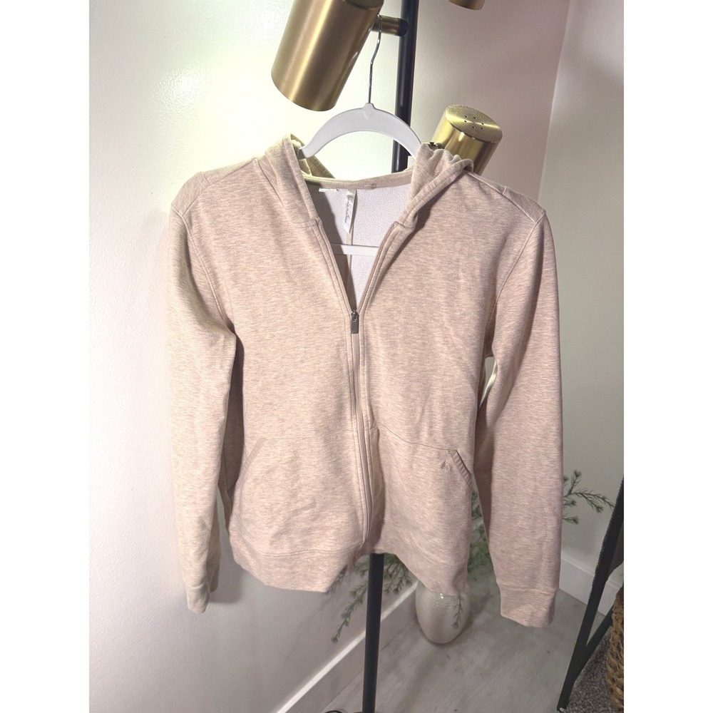 TravisMathew cloud hoodie heather oatmeal ultra comfort full zip golf active SM